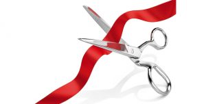 fiocco rosso forbici inaugurazione bando